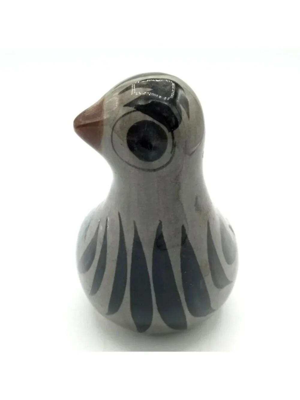 Mexican Pottery Bird Vintage Figurine Hand Painted Tonala Style Floral 6